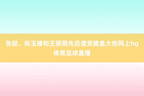 张懿、陈玉婕和王丽丽先后遭受膝盖大伤网上hg体育足球直播