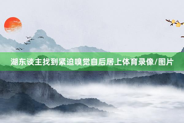 湖东谈主找到紧迫嗅觉自后居上体育录像/图片
