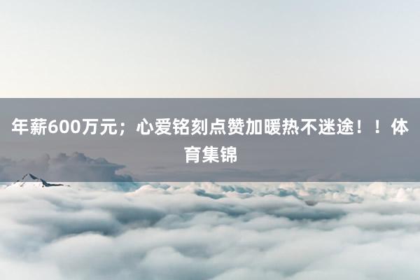 年薪600万元；心爱铭刻点赞加暖热不迷途！！体育集锦